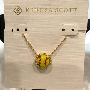 Kendra Scott Yellow and Gold Softball Necklace.New